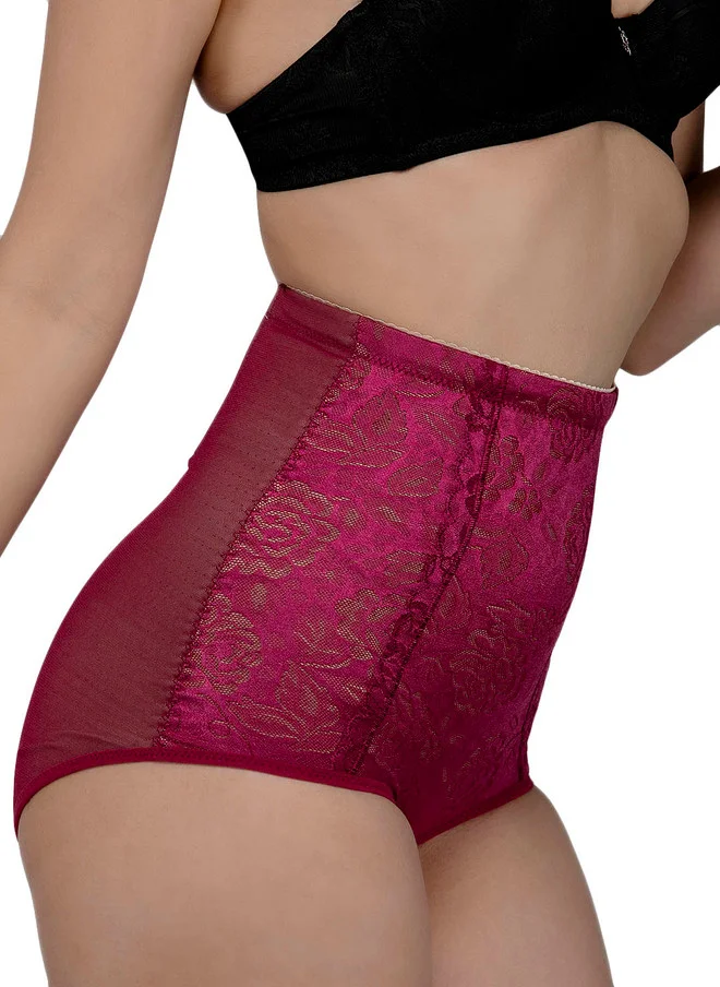 ليس اند مي  Laceandme Women Maroon & Pink Self Design Lace Tummy Tucker